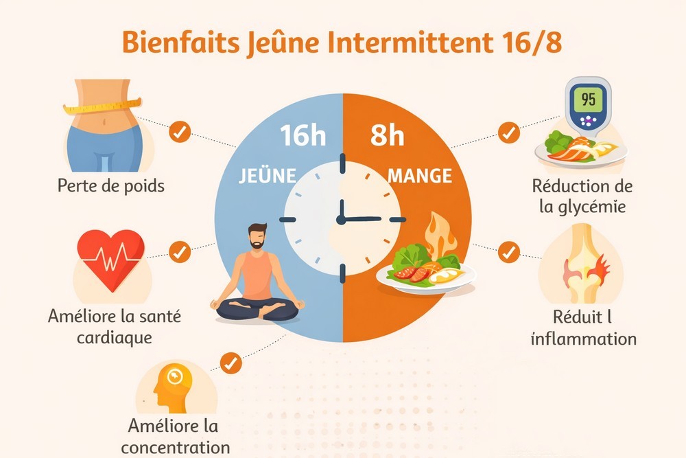 Bienfaits du jeûne intermittent 16/8