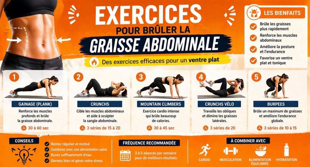 Exercices pour brûler la graisse abdominale -minceurboost