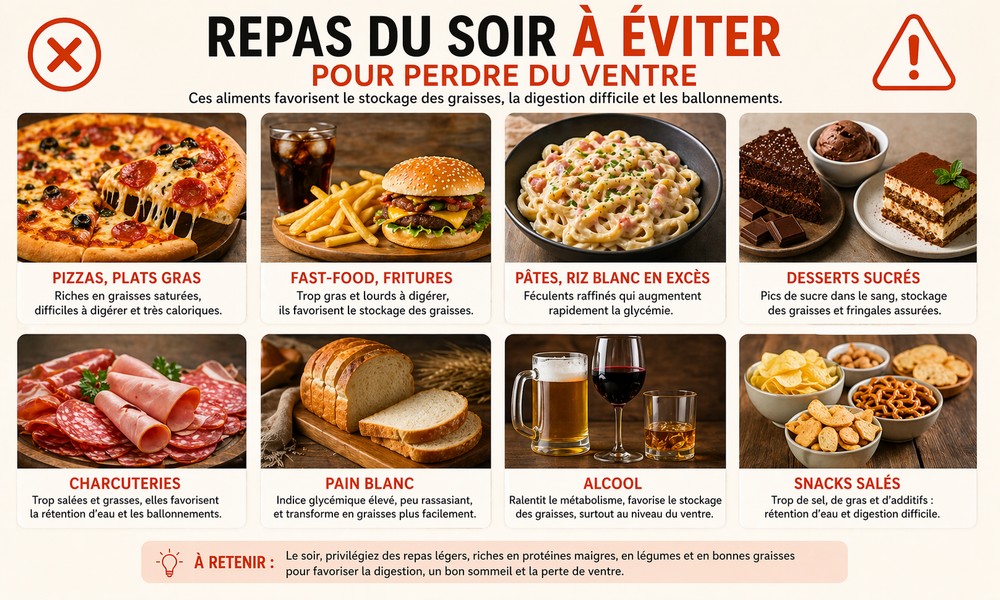 Repas du soir à éviter