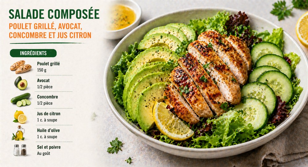 Salade fraîche au poulet grillé