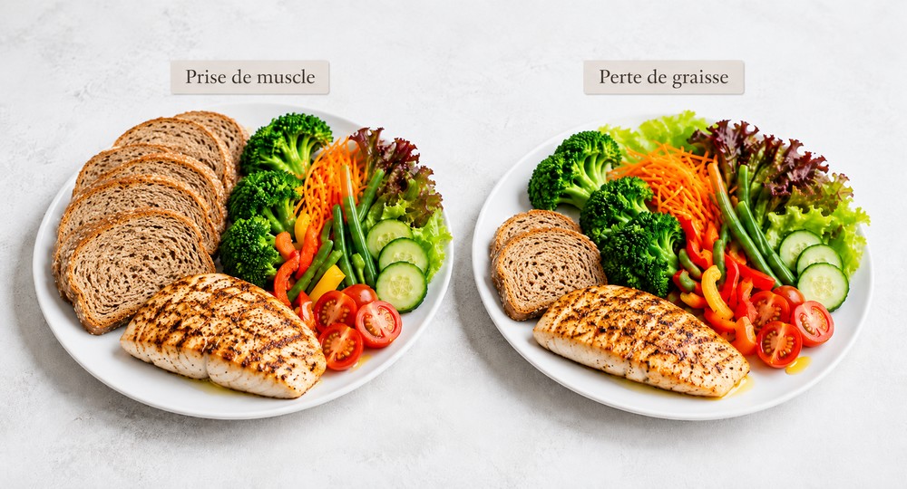 Assiette perte de graisse ou prise de muscle