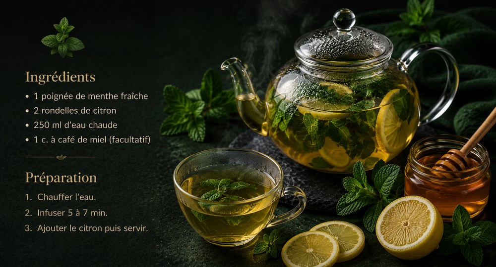 Boisson nocturne menthe-citron