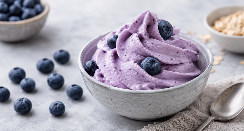 Frozen yogurt healthy aux blueberries