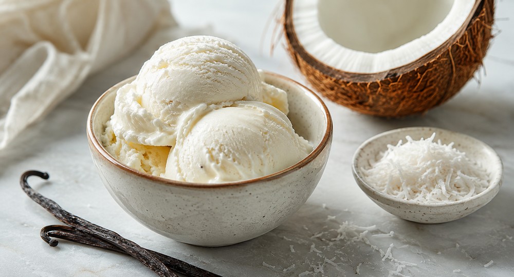 Glace coco-vanille légère