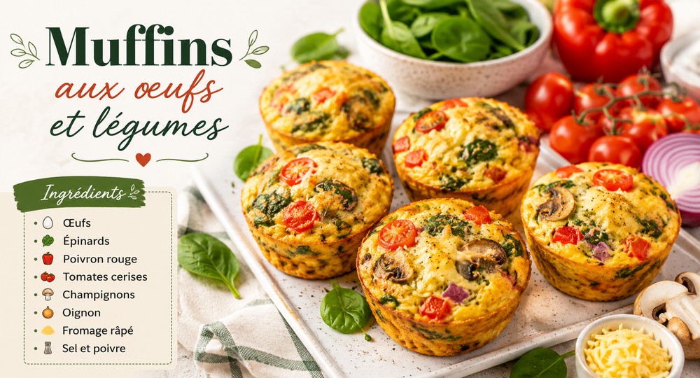 Muffins aux œufs et légumes