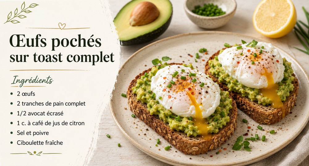 Œufs pochés sur toast complet