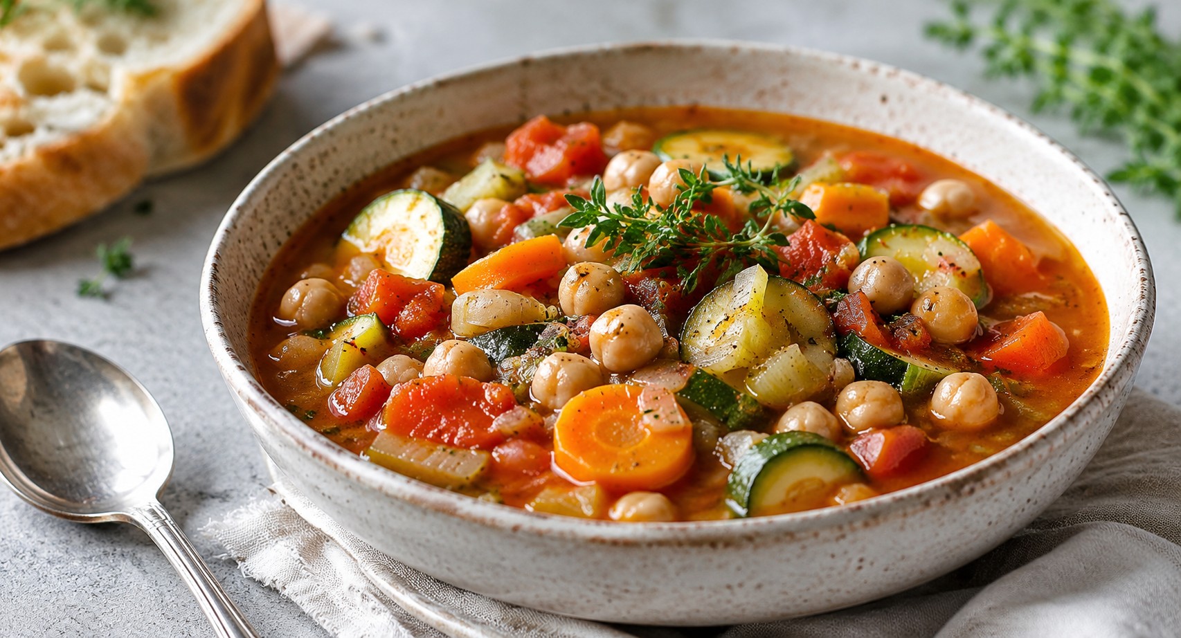 Soupe complète aux légumes et pois chiches