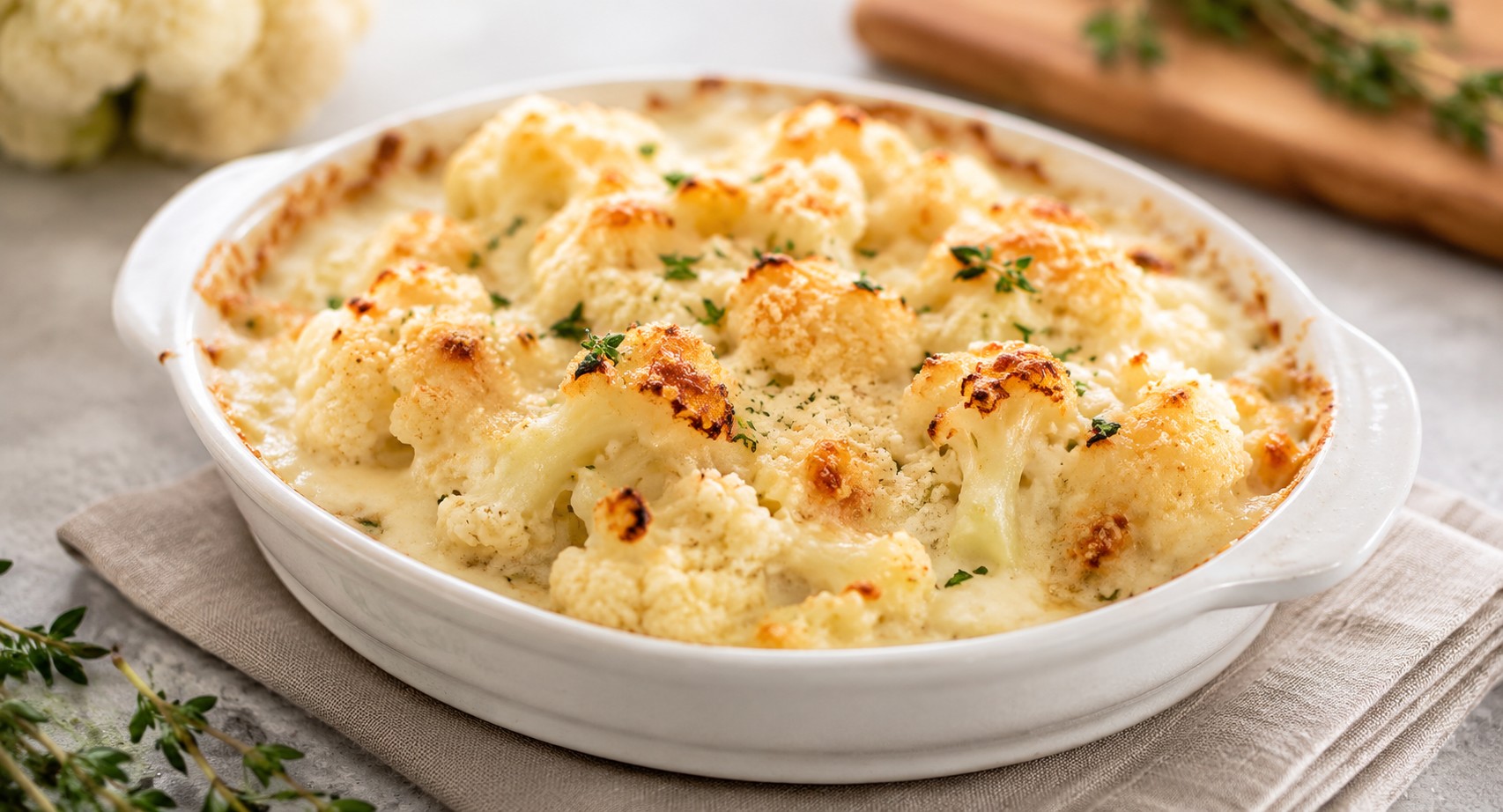 Gratin léger de chou-fleur au yaourt grec