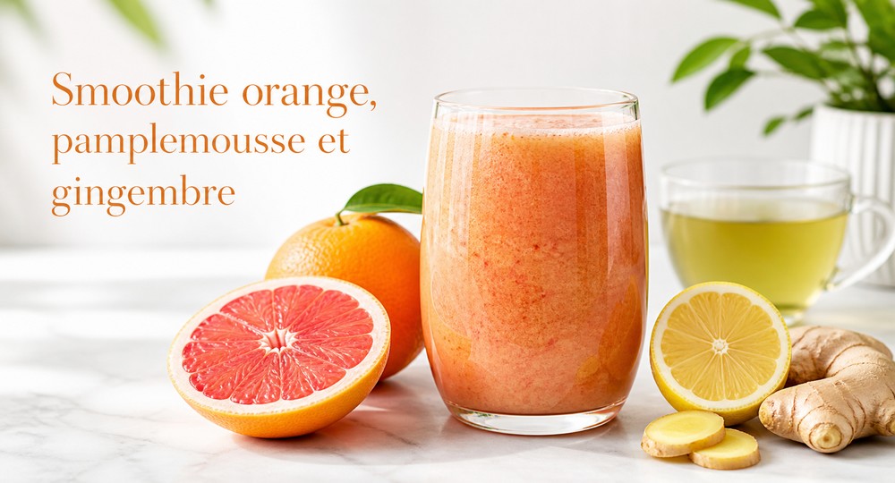 Smoothie orange, pamplemousse et gingembre