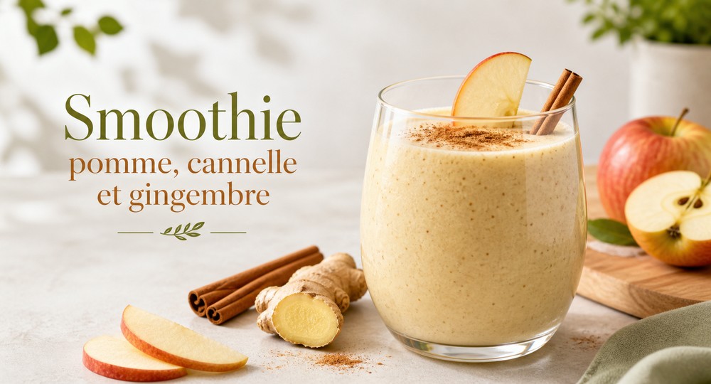 Smoothie pomme, cannelle et gingembre