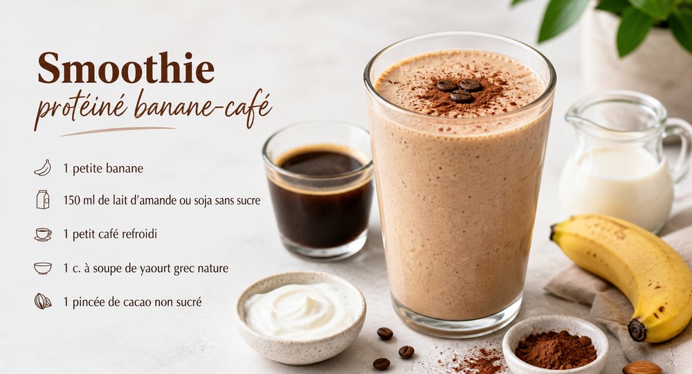 Smoothie protéiné banane-café