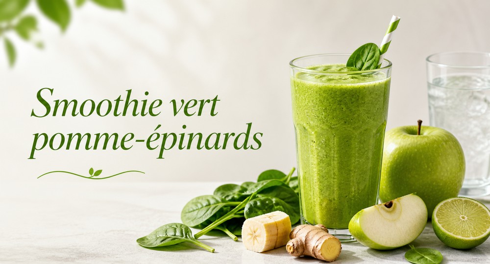 Smoothie vert pomme-épinards