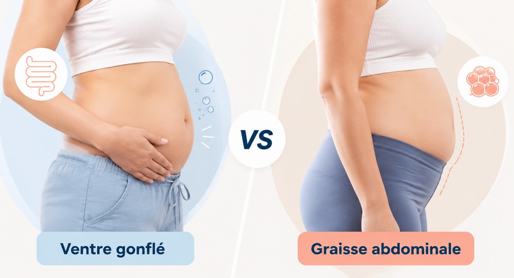 Ventre gonflé ou graisse abdominale