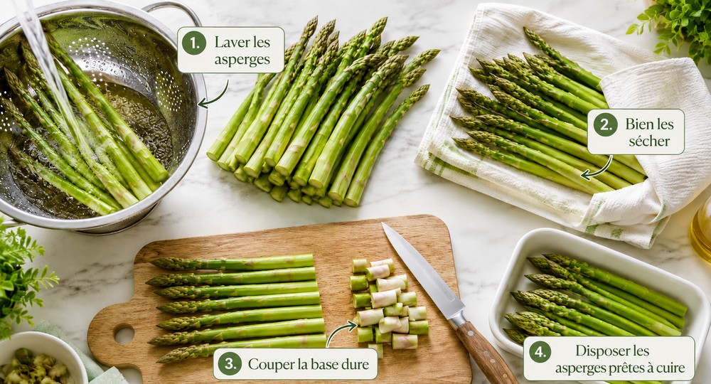 Asperges vertes croustillantes au parmesan : recette healthy facile au four