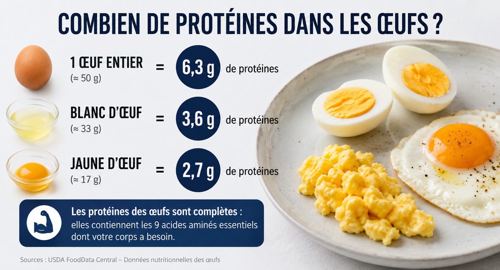 combien de protéines dans les oeufs