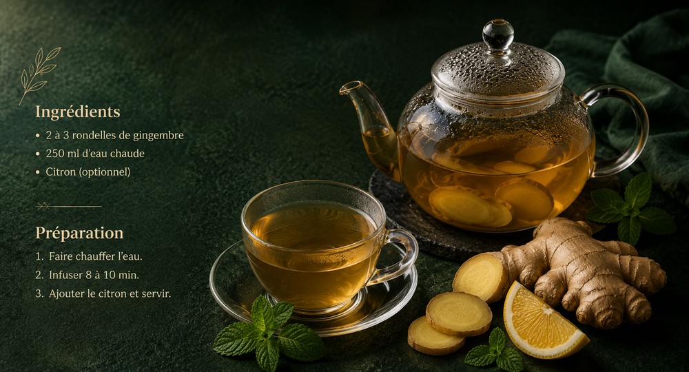 infusion au gingembre pour stimuler la digestion