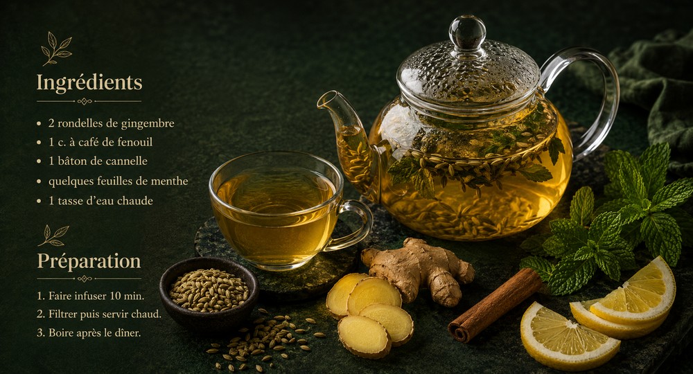 infusion ventre plat du soir