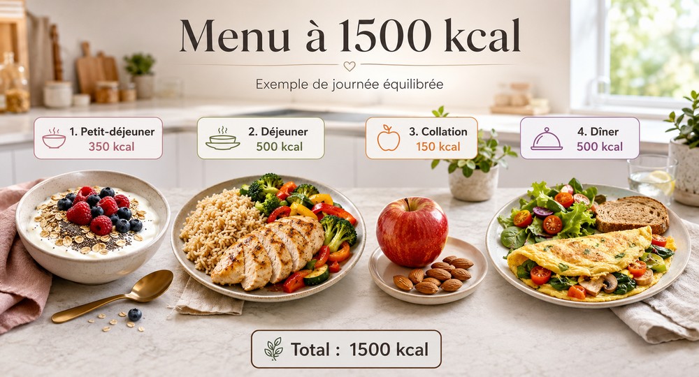 Menu équilibré à 1500 kcal