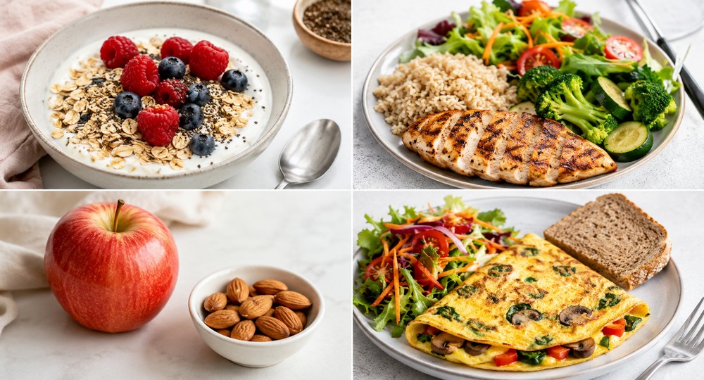 Repas équilibré aux couleurs fraîches